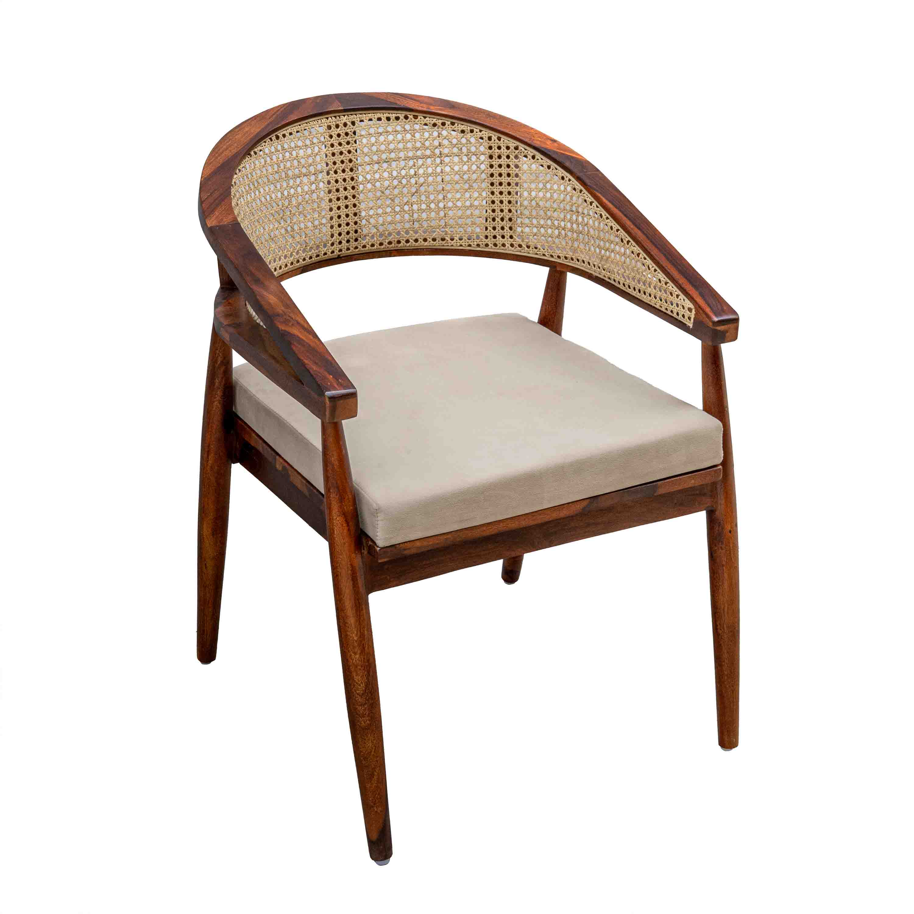Cane Chair with Cushion Beige