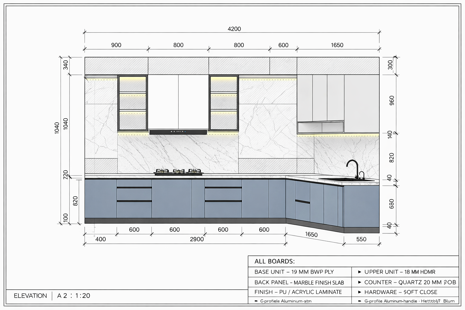 Kitchen interior design by Studio013